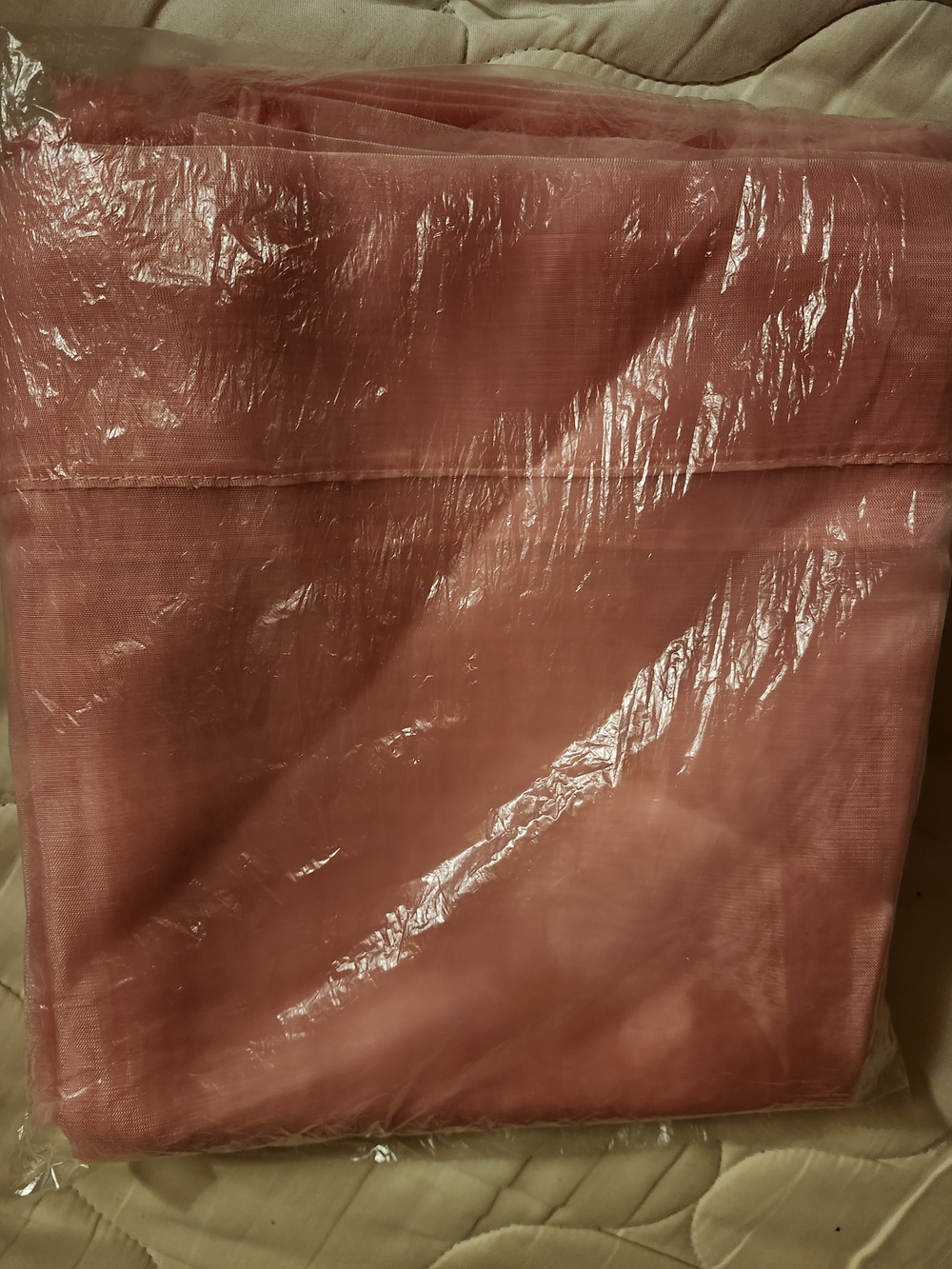 New Rose Pink 2 Sheer Curtain Panels Set
